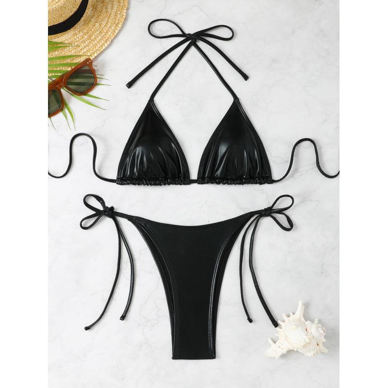 Bikini Sexy Slim Fit Shiny Surface Sexy Nightclub Bikini Swimming Swimwear Women Split Bella Mia