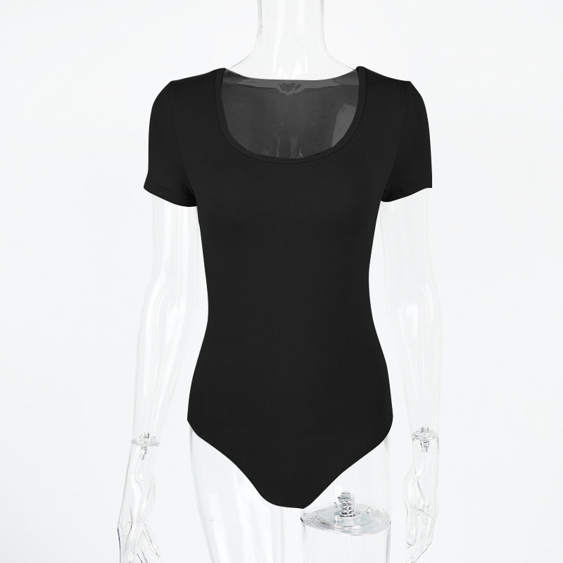 Fall Trendy Women Clothing Sexy Slim Fit Rayon U Neck Long Sleeved Adult Bodysuit
