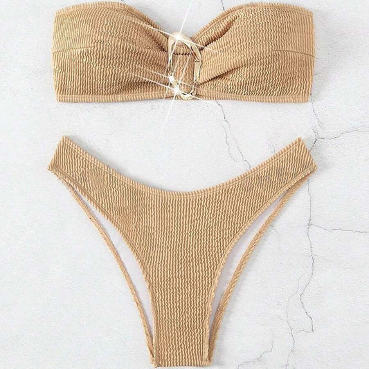 Tube Top Swimsuit Printed Sexy Bikini Women Fission Swimsuit Bella Mia