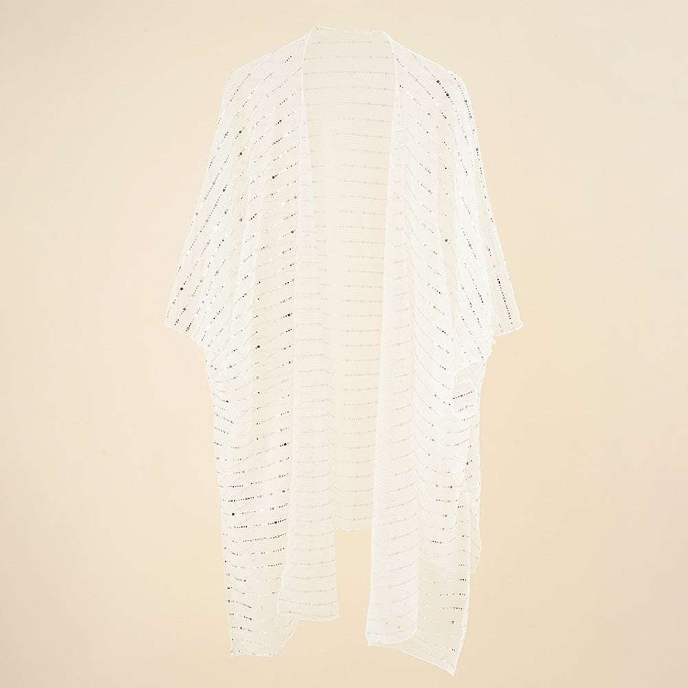 Sequ Solid Color Sun Protection Beach Seaside Holiday Sun Protection Clothing Mid Length Blouse Bella Mia