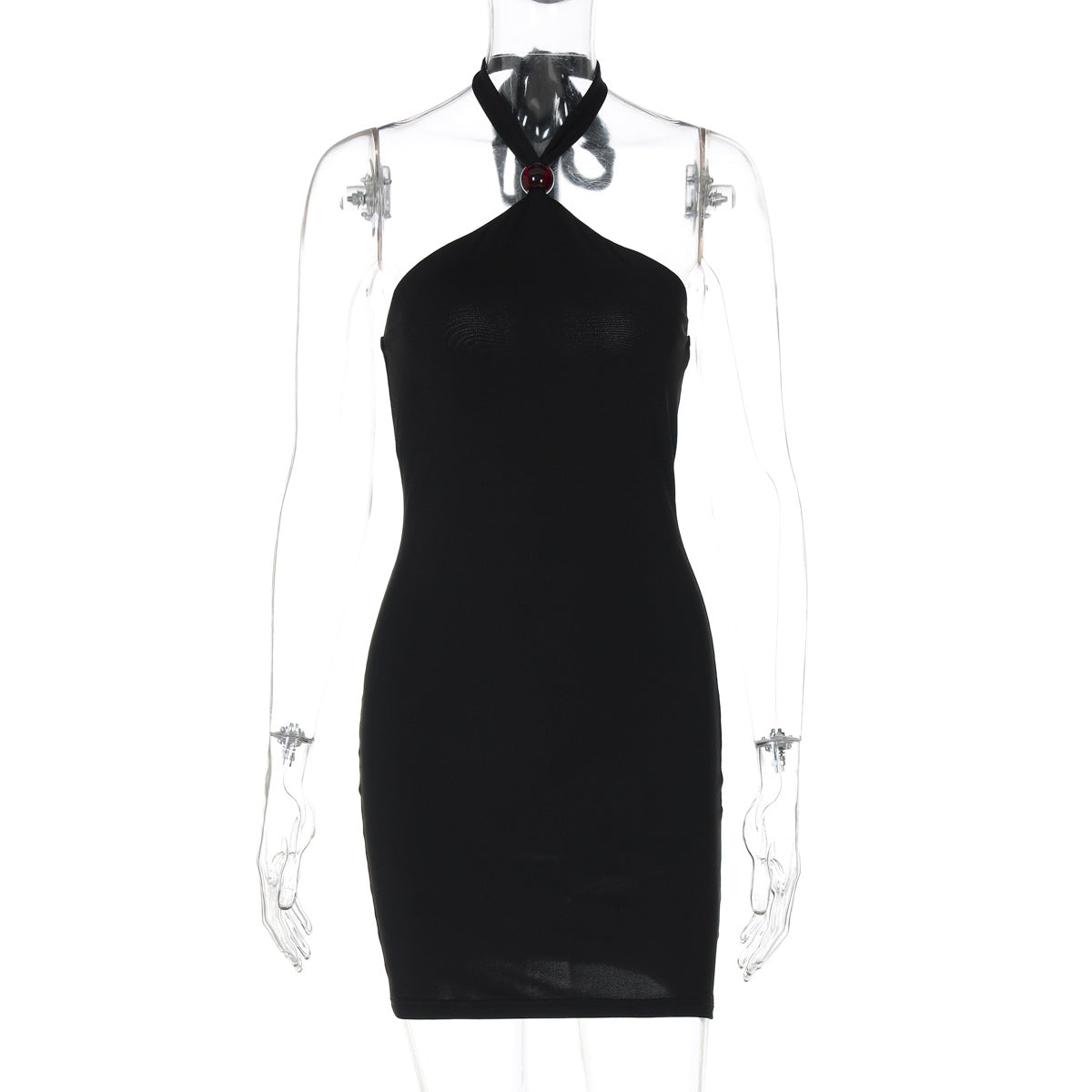 Women Clothing Summer Sexy Slim Fit Backless Halter Sheath Dress Bella Mia