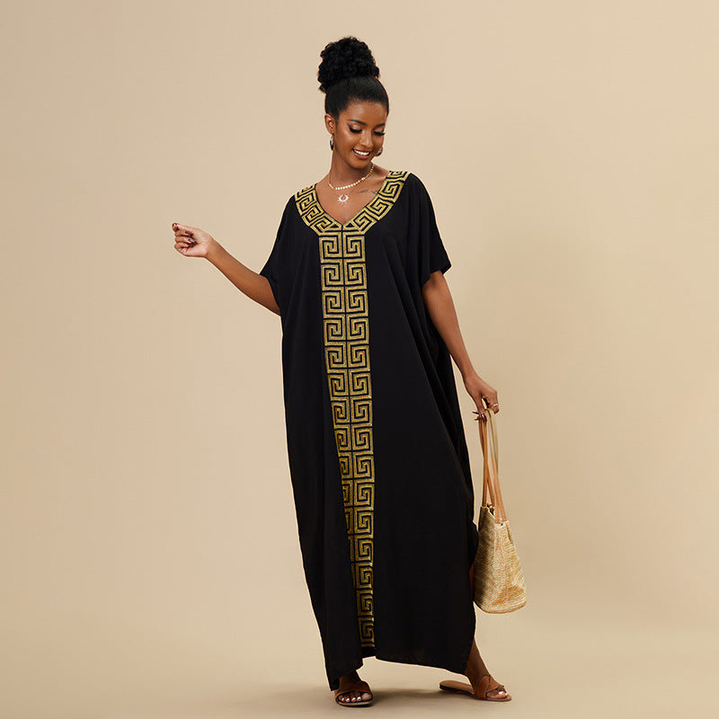 Rayon Beach Cover Up Sun Protection Shirt Women Loose Vacation Maxi Dress Swimsuit Outwear Bella Mia