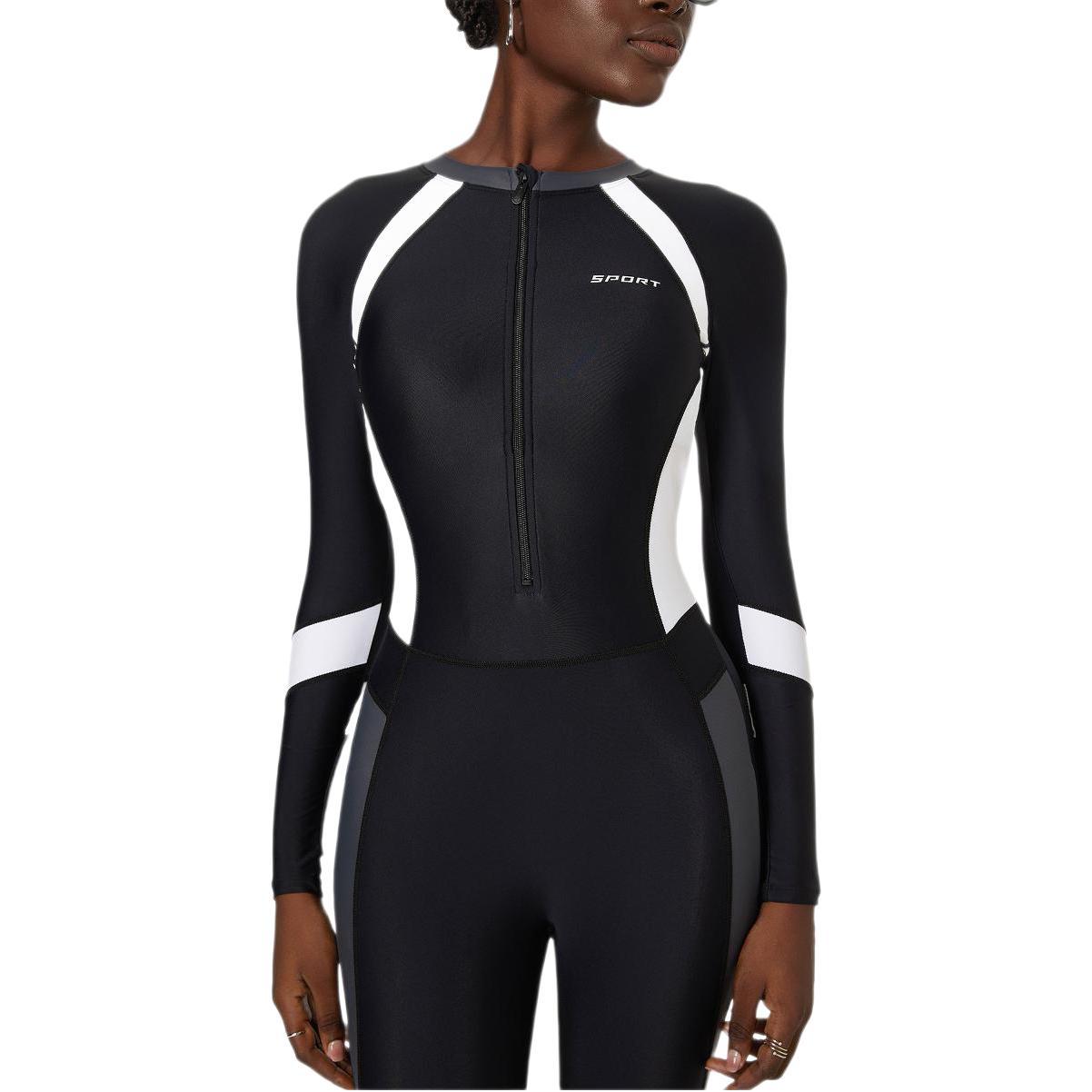 Long Sleeved Trousers Sun Protection Conservative Covering Belly Thin One Piece Training Surfing Swimsuit Bella Mia