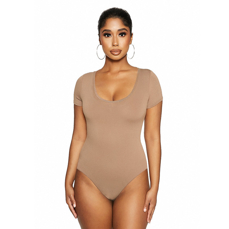 Fall Trendy Women Clothing Sexy Slim Fit Rayon U Neck Long Sleeved Adult Bodysuit Bella Mia