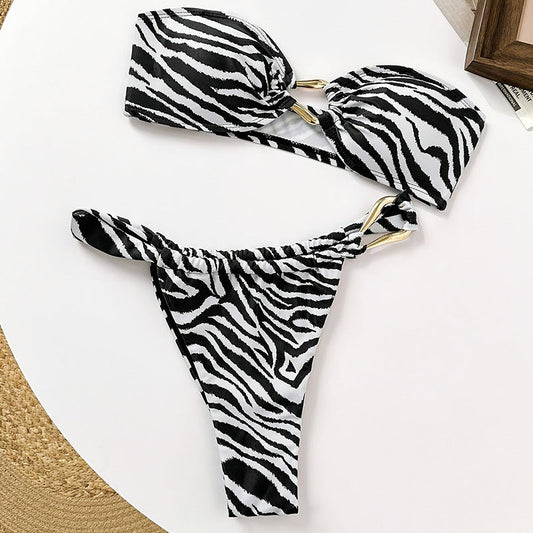 Striped Sexy Split Swimsuit Women Three Point Bikini Beach Spring Swimsuit Bikini Bella Mia