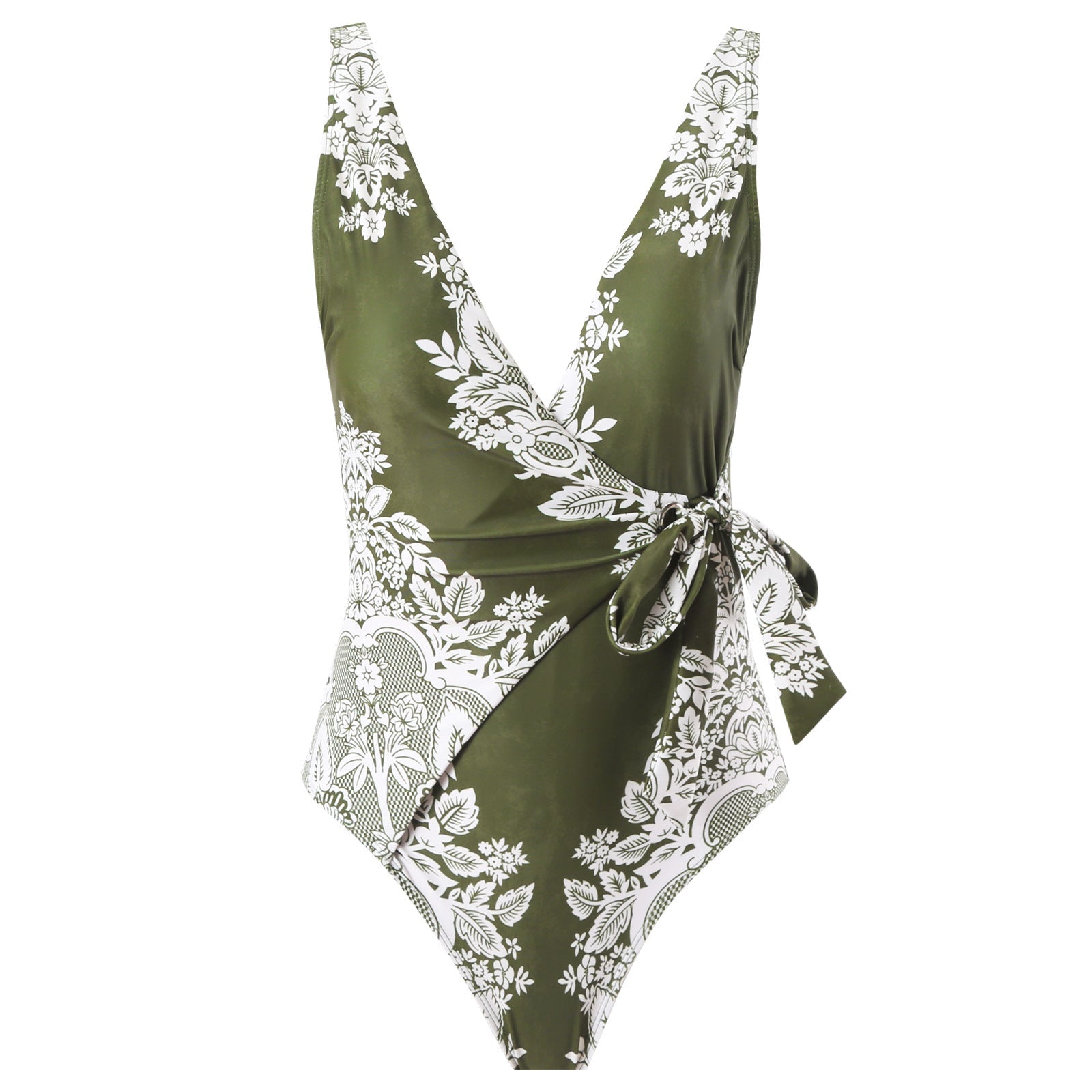 Gathering Belly Covering Sexy High Waist Bikini Split Swimsuit Set Chiffon Dress Bella Mia