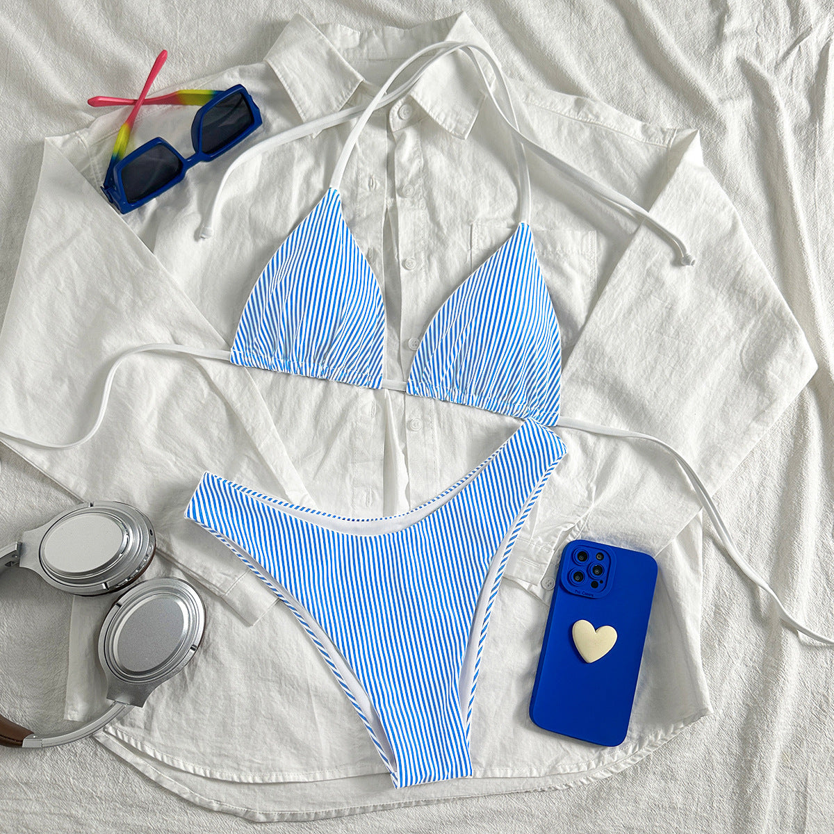 Split Swimsuit Sexy Women Fission Swimsuit Striped Printed Swimsuit Bella Mia