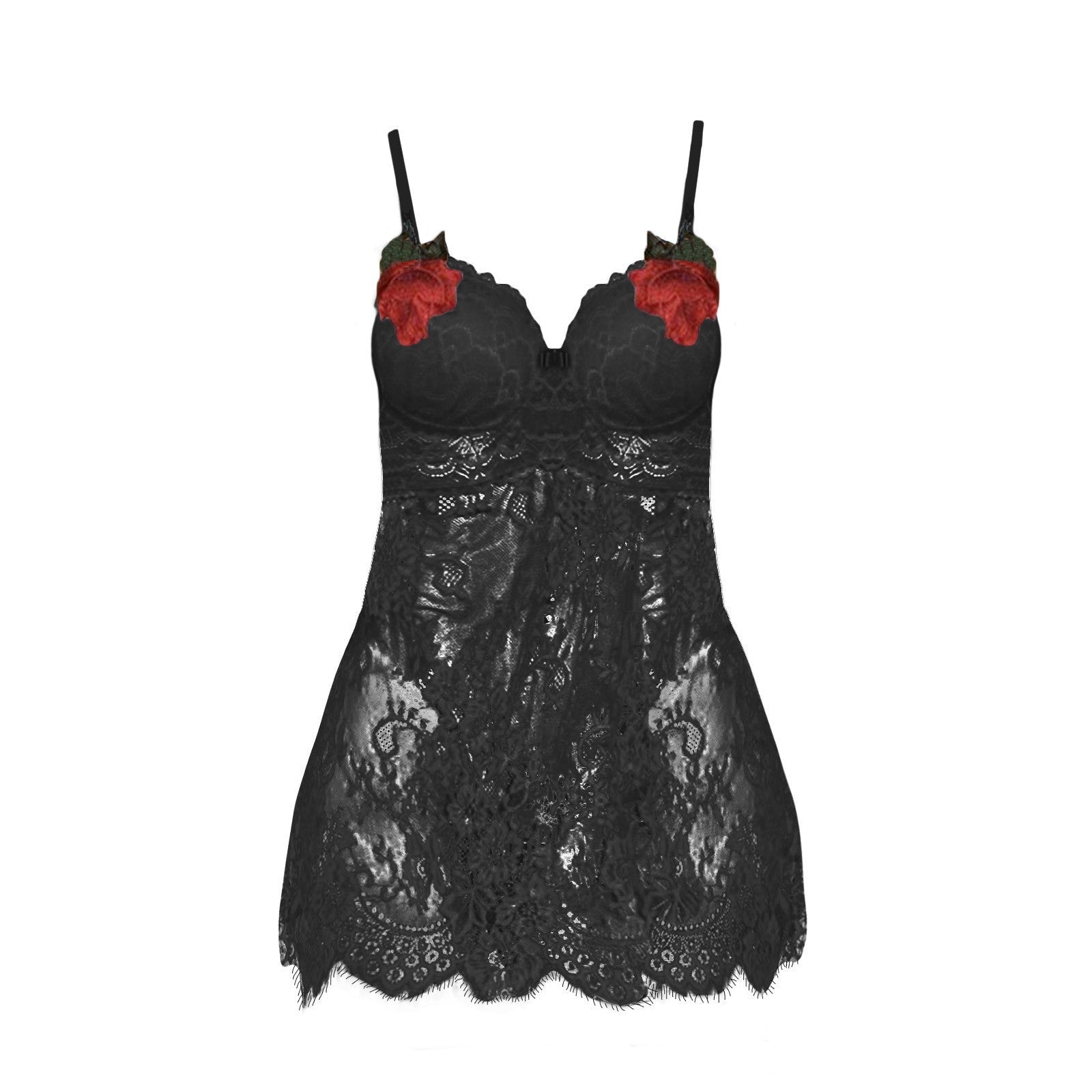 Sexy Mesh Dark Grain Thin Transparent Nightdress Sexy Suit Bella Mia