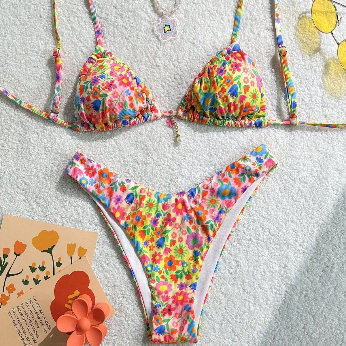 Bikini Small Floral Fresh Sexy Bikini Split Swimsuit Swimwear Women Bella Mia