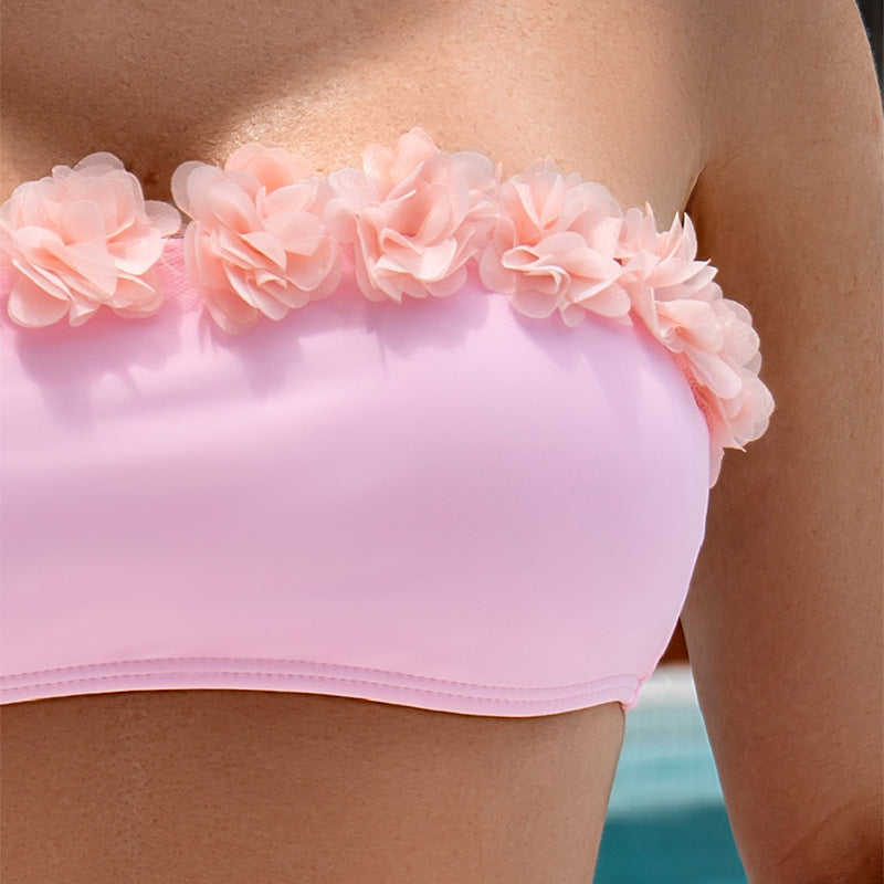 Bikini Swimsuit Tube Top Lace Pink Sexy Bikini Swimsuit Bella Mia