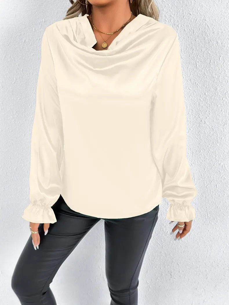 Women Clothing Summer Satin Shirt Women Satin Shirt Artificial Silk Top Bella Mia