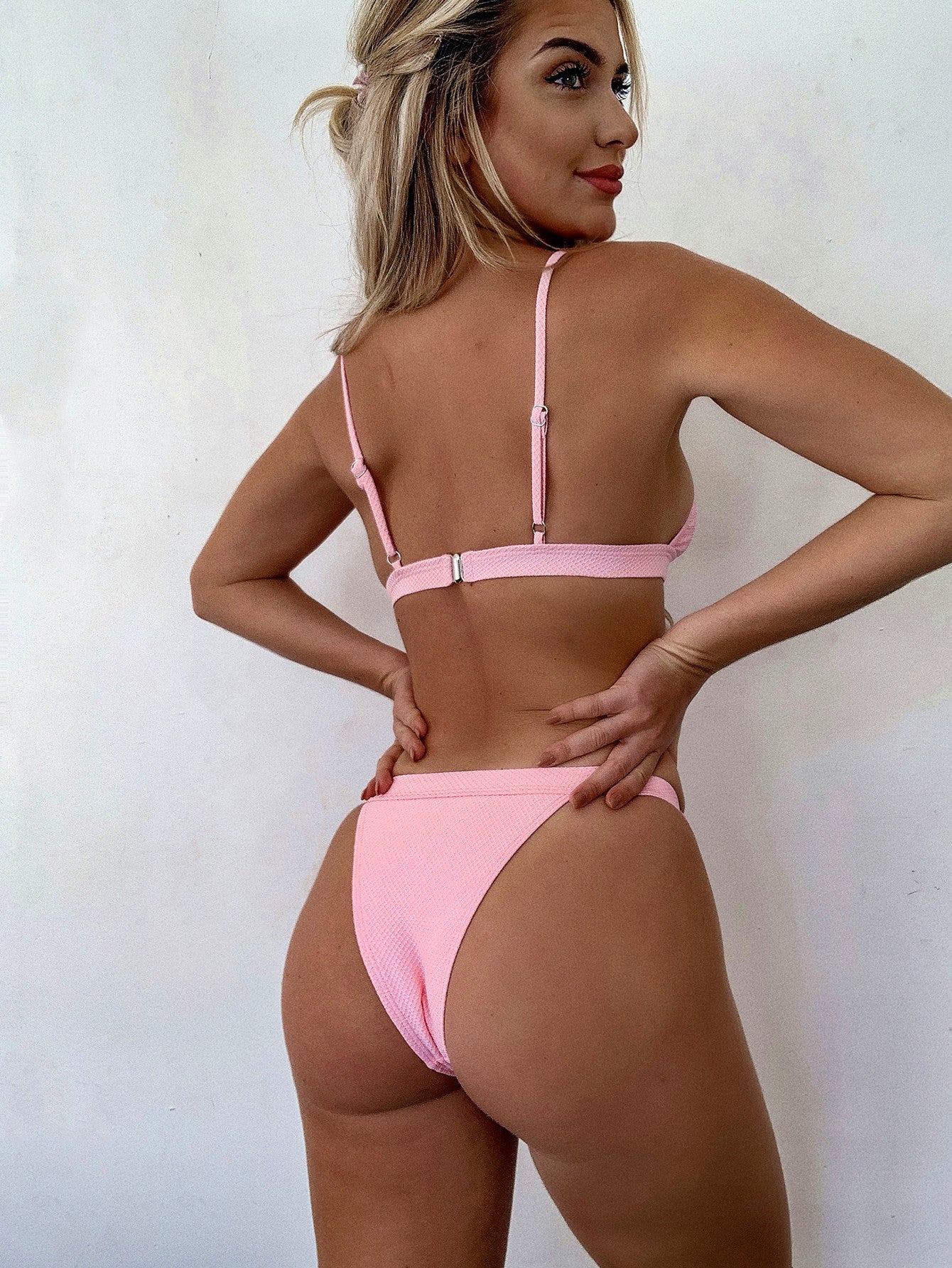 Single Swimsuit Women Seperated Swimwear Solid Color Bikini