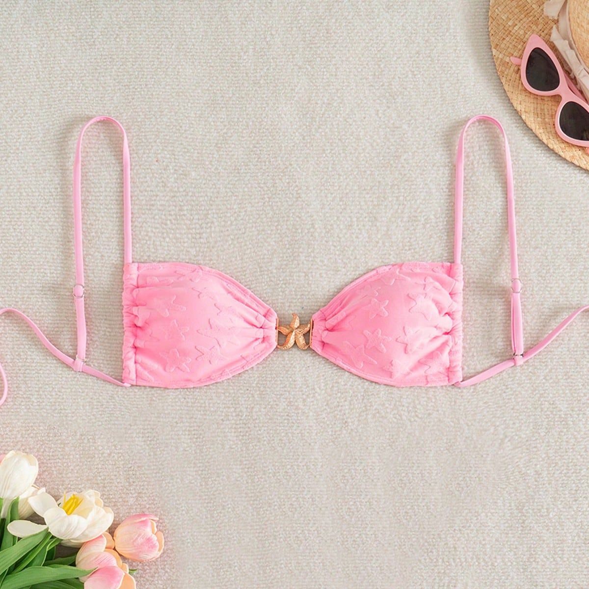 Lace up Sexy Bikini Special Fabric Bikini Swimsuit Women Solid Color Bikini