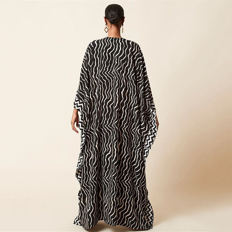 Zebra Print Beach Cover-up Oversized Size Length Gown Sun Protection Shirt Bikini Cover Bella Mia