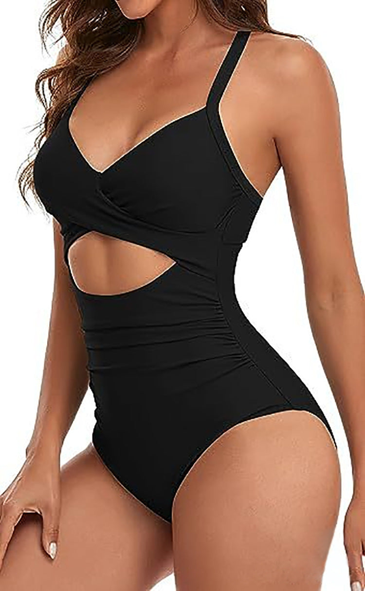 Color Matching One Piece Swimsuit Women Sexy Cross Bikini Beach Spring Swimsuit Bella Mia