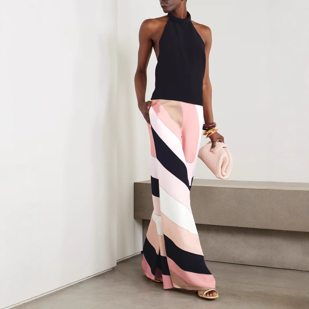 Summer Sexy Slim Fit Backless Printed One Piece Trousers Bella Mia