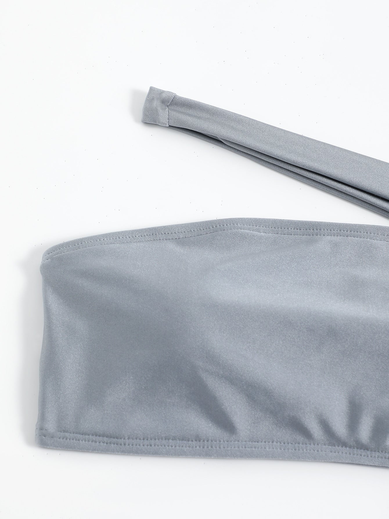 Swimsuit Women Bikini Solid Color Swimsuit Women Single Shoulder Sloping Shoulder Tube Top Bikini Bella Mia