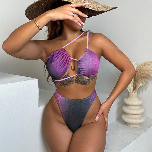 Bikini Double Bikini Gradient Swimsuit Cross Swimsuit Women Sexy Swimsuit Stitching Bikini Bella Mia
