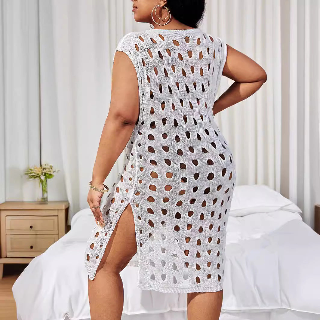 Sweater Summer Woolen Blouse Hollow Out Cutout out Women Clothing Sleeveless Knitwear Custom Bella Mia