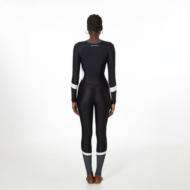 Long Sleeved Trousers Sun Protection Conservative Covering Belly Thin One Piece Training Surfing Swimsuit