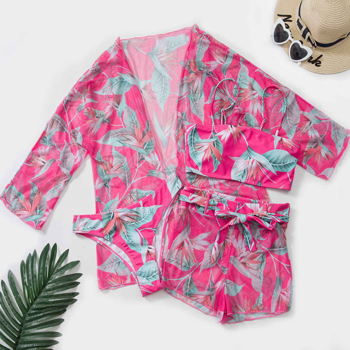 Swimsuit Women Split Three Piece Suit High Waist Long Sleeves Boxers Bikini Bella Mia