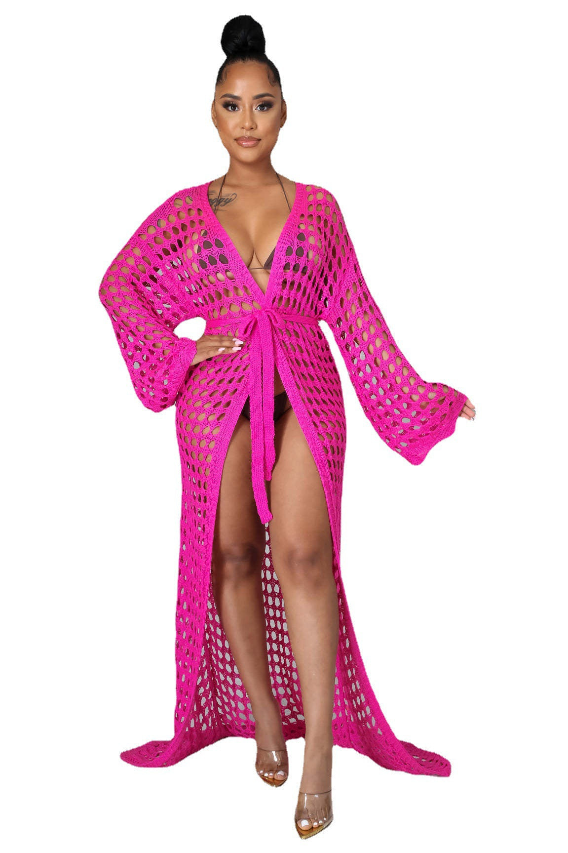 Women Clothing Dress Sun Protective Blouse Beach Maxi Dress Knitted Cardigan Cape Bella Mia