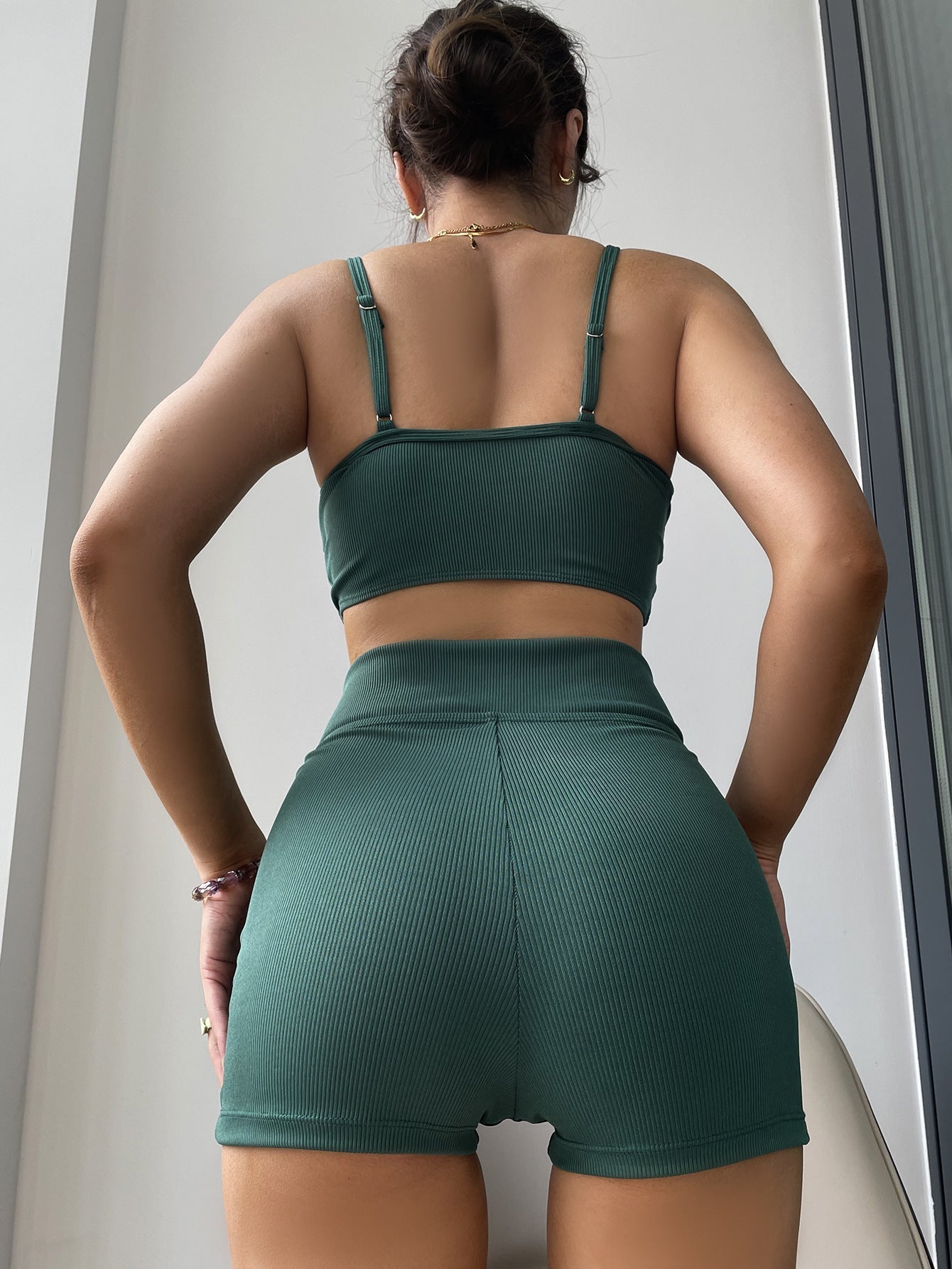 Thread Fabric Solid Color Split High Waist Bikini Boxer Swimsuit Women Bella Mia