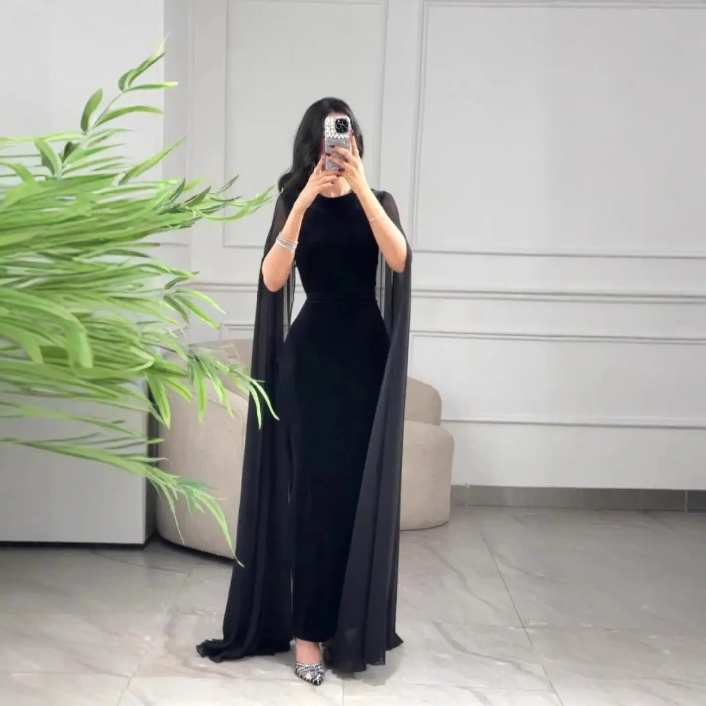 Autumn Winter Women Clothing Middle East Velvet Sheath Sleeve Dress Bella Mia