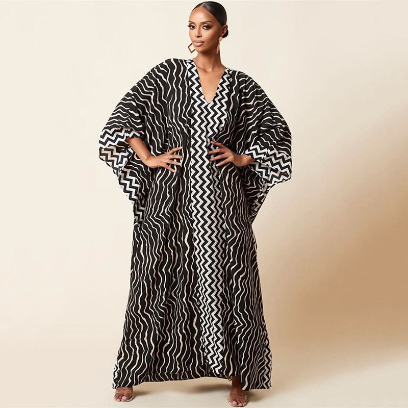 Zebra Print Beach Cover-up Oversized Size Length Gown Sun Protection Shirt Bikini Cover Bella Mia