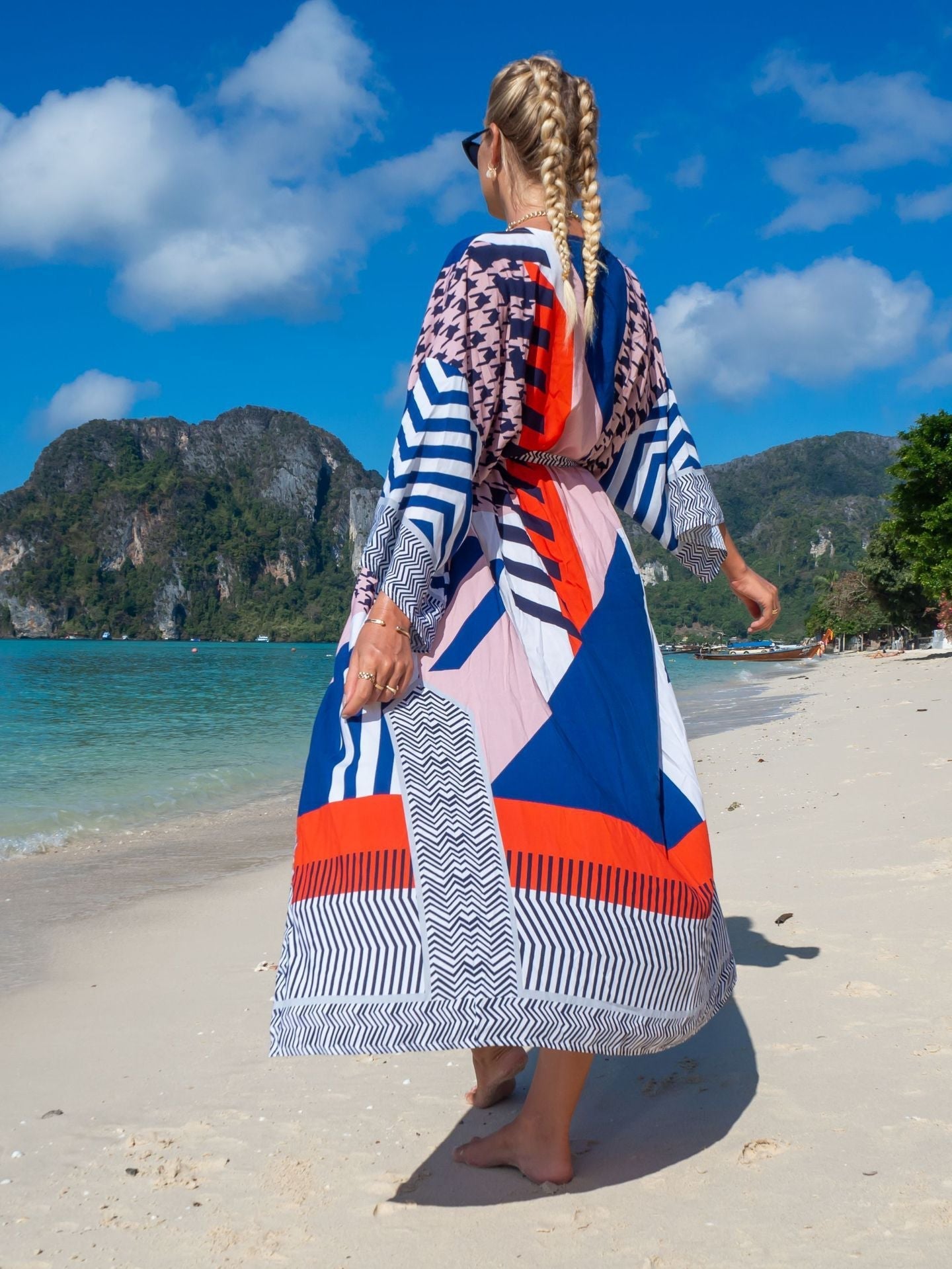 Rayon Printed Cardigan Holiday Casual Beach Bikini Cover Colors Bella Mia