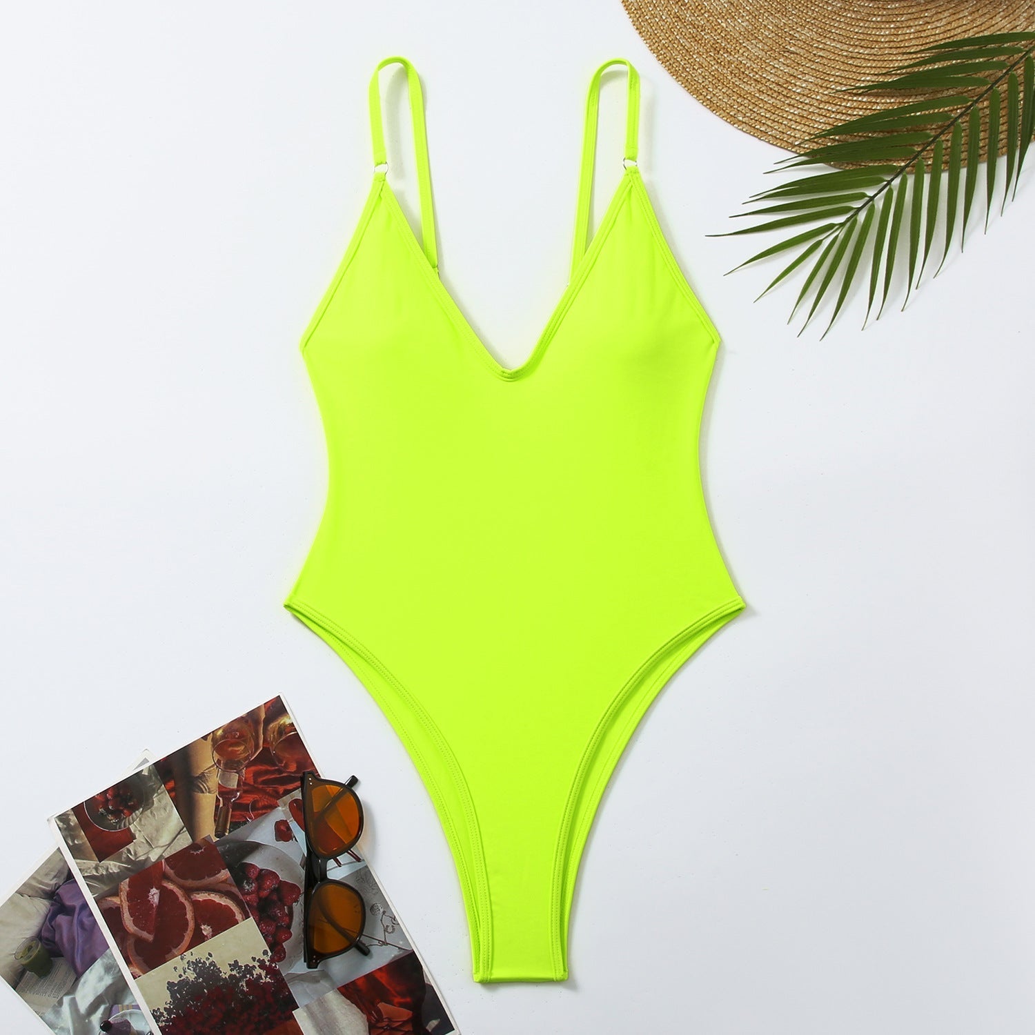 One Piece Swimsuit Women V neck Adjustable Shoulder Strap Sexy Tight Swimsuit High Grade Spring Swimsuit Bella Mia