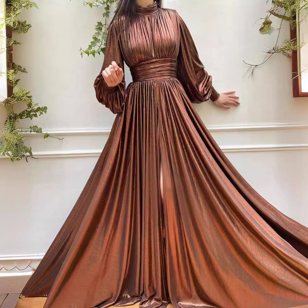 Spring Summer Popular Color Tight Waist Halter Large Swing Sexy Avocado Green Dress Maxi Dress for Women Bella Mia