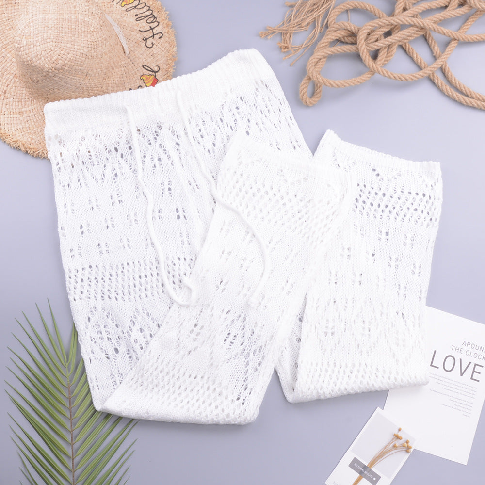 Sexy Women Nightclub Hollow Out Cutout Knitted Trousers Crocheted Beach Pants Bella Mia