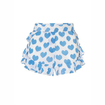 Heart Printing Bow One Piece Swimsuit Women