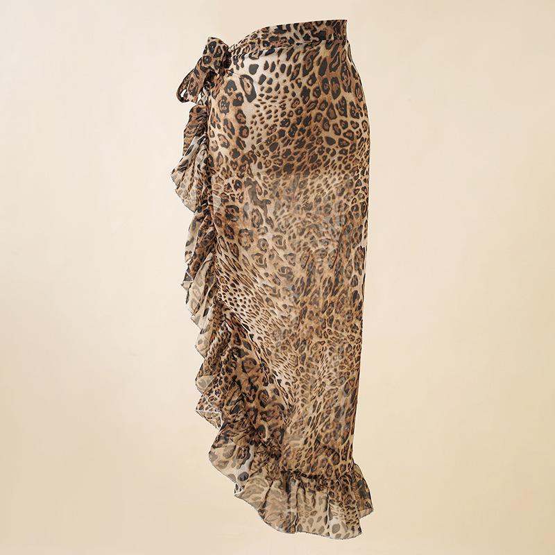 Chiffon Printed Beach Cover up Sexy Slit Skirt Vacation Skirt Beach Cover Up Women Bella Mia