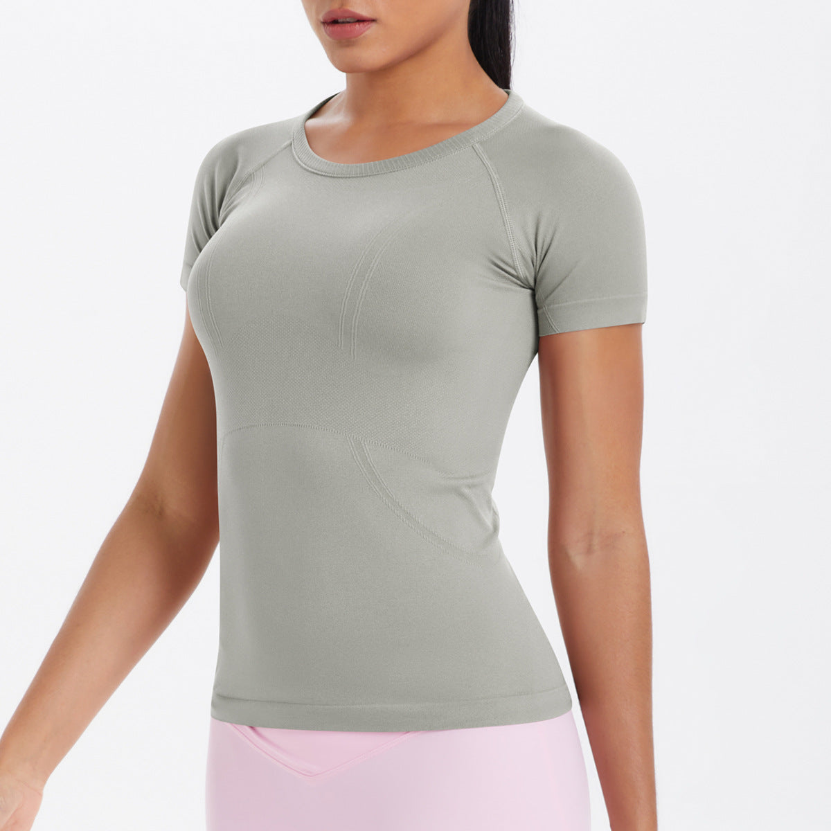 Women Short Sleeve round Neck Exercise T shirt Running Fitness Top Skin Friendly Slim Breathable Yoga Short Sleeve Bella Mia