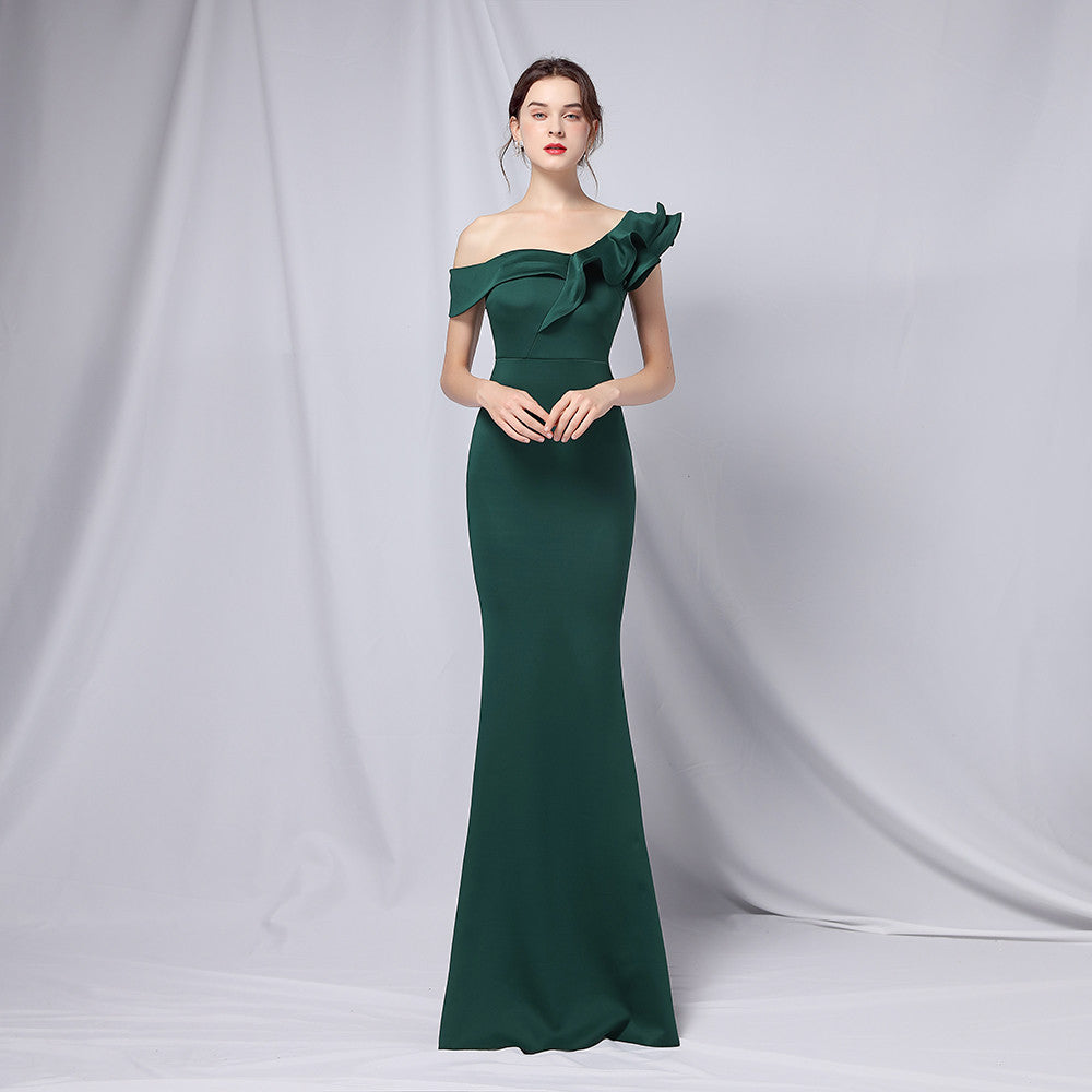 off-Shoulder Banquet Evening Dress Maxi Party Long Elegant Slim Sexy Fishtail Dress Formal Gown Bella Mia