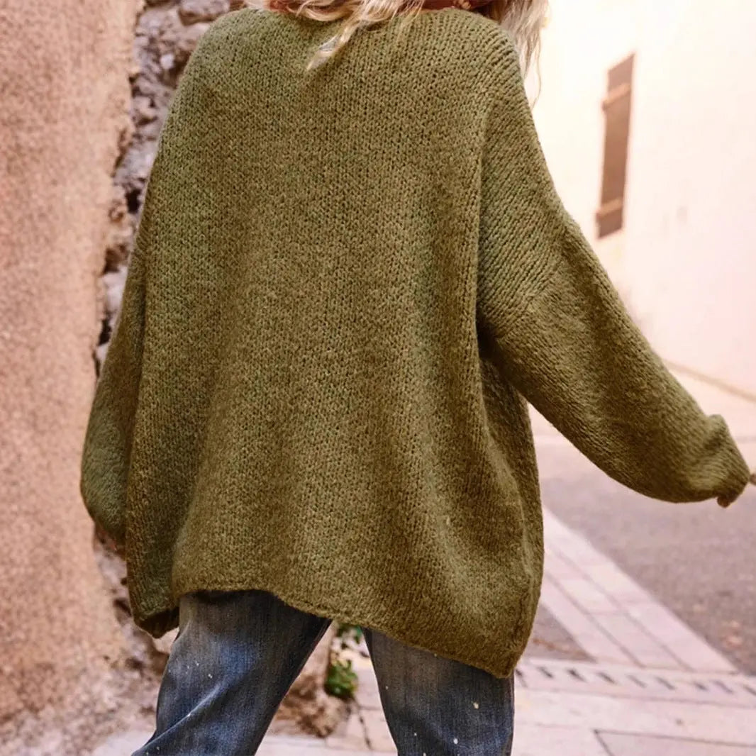 Autumn Winter Love Pattern V neck Sweater Women Casual Loose Long Sleeve Pullover Sweater Bella Mia