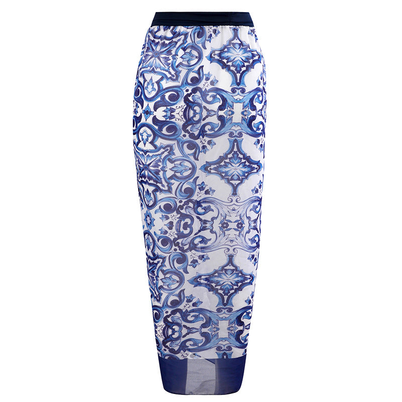 Two Piece One Piece With Skirt Swimsuit Anti Exposure Swimsuit Bella Mia