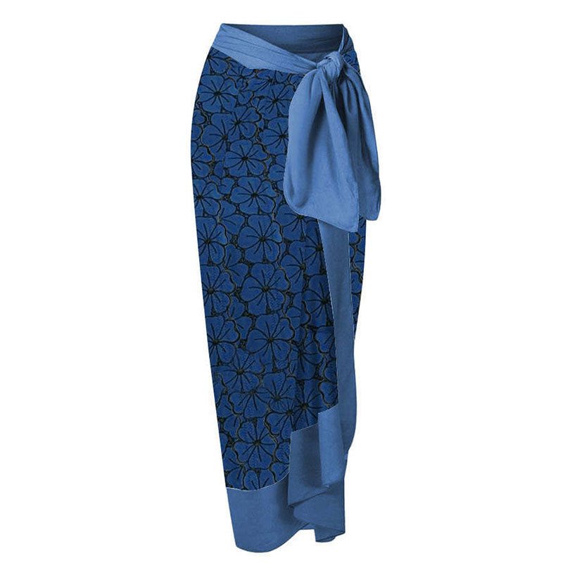 Women One Piece Swimming Bandage Women Tight Retro Printed Bikini Swimsuit Chiffon Skirt Set Bella Mia