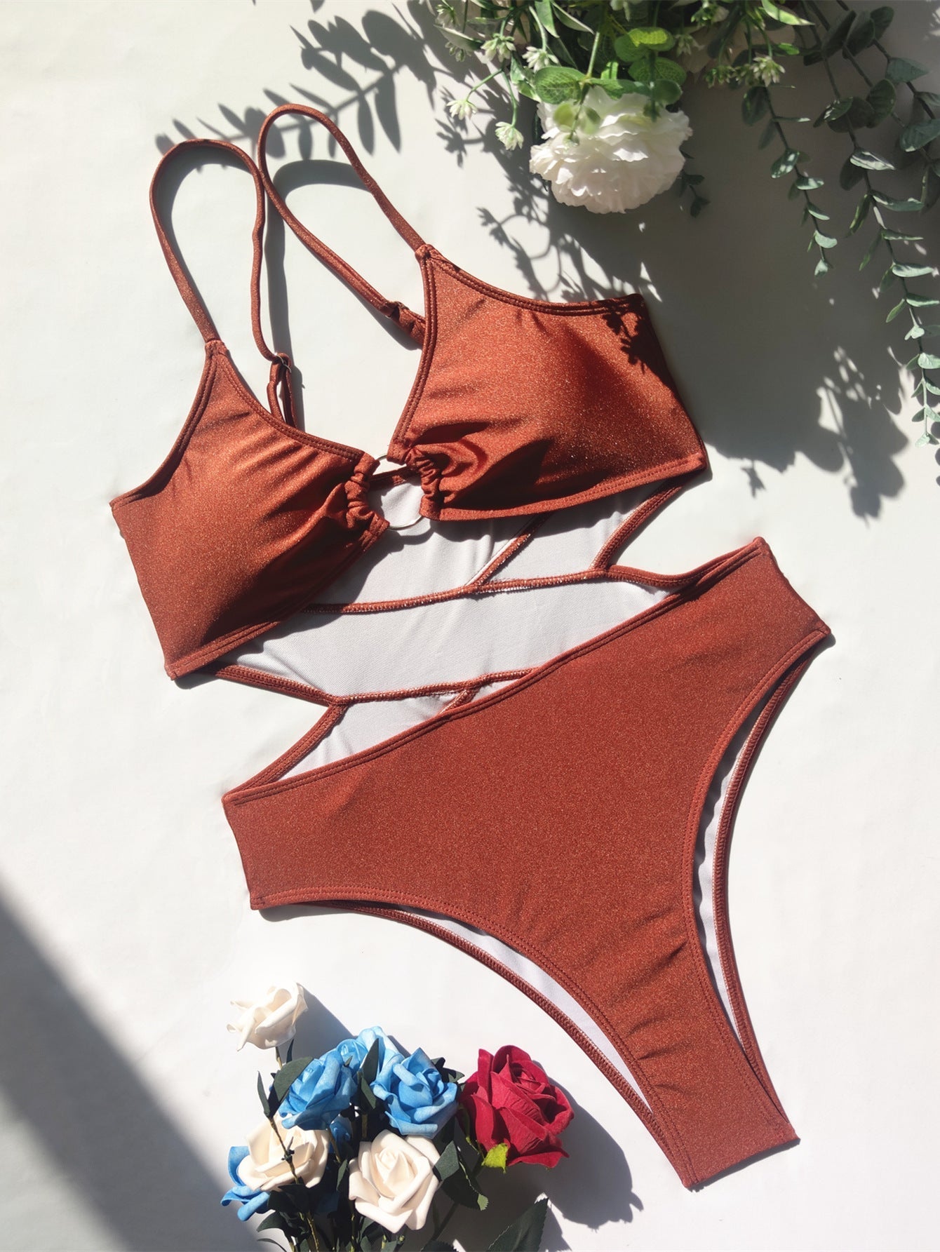 Bikini Double One-Piece Swimsuit Solid Color Bikini Swimsuit Women Stitching Swimsuit Sexy Bella Mia