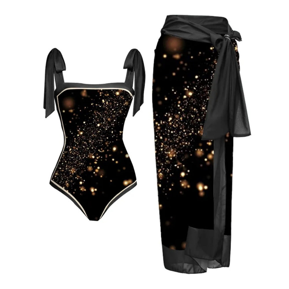 Swimsuit Multi Color Printed Sheath Gauze Skirt Anti-Exposure Two Piece Sun Protection Swimsuit for Women Bella Mia