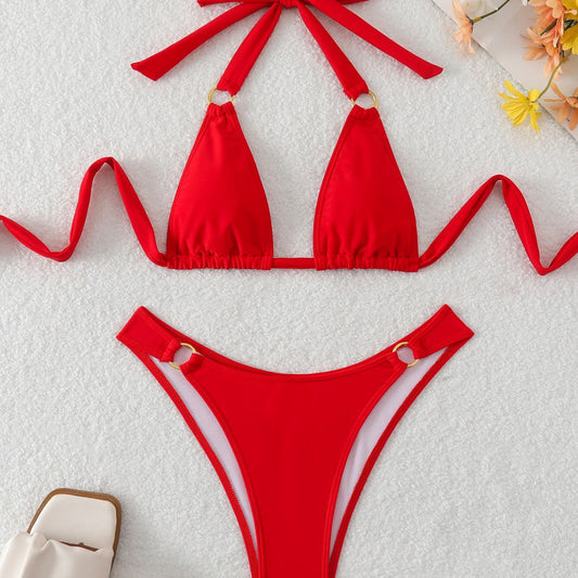 Women Solid Color Swimsuit Split Sexy Bikini Sexy Summer Swimsuit Bella Mia