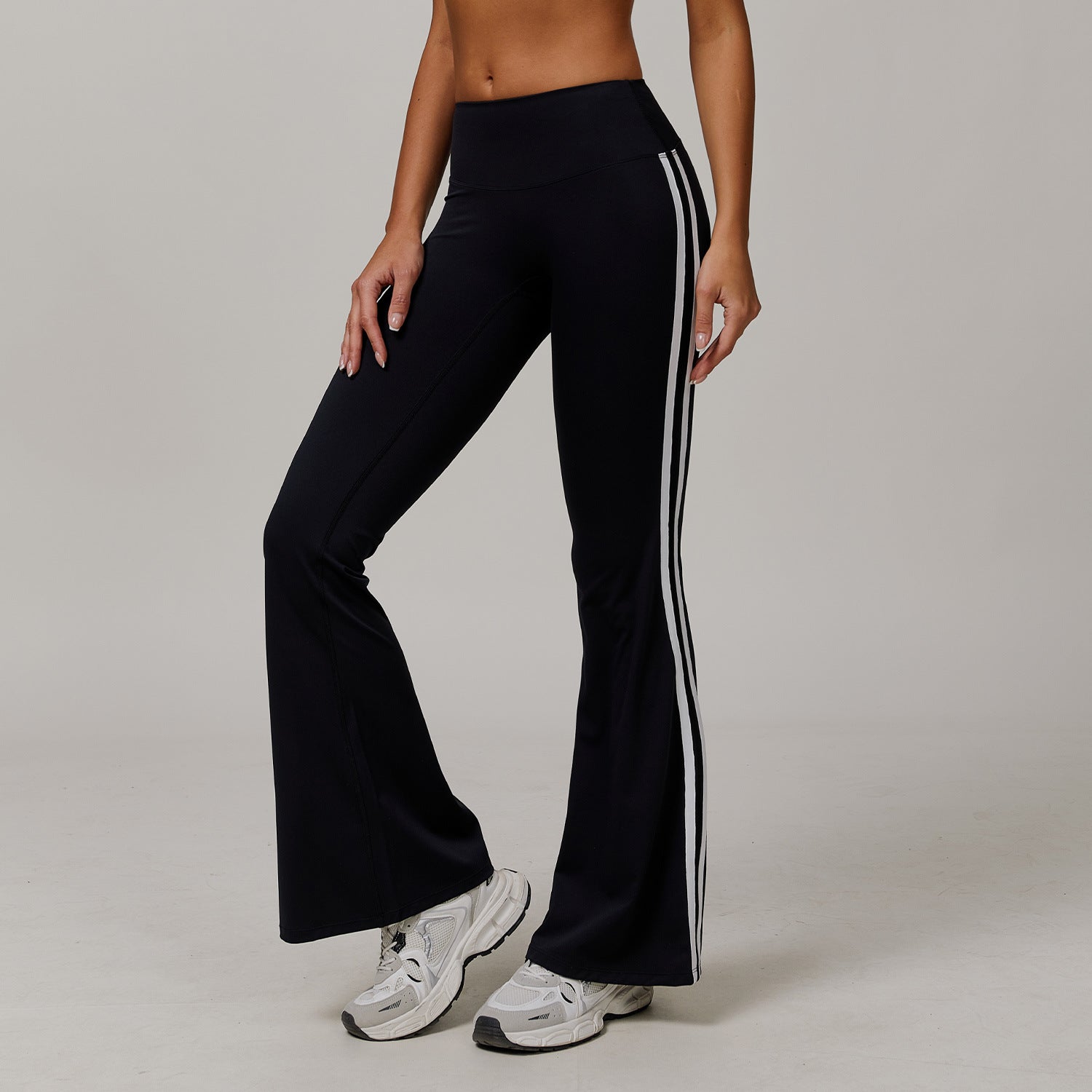Nude Feel Sports Trousers Slightly Stretch Slimming Wide Leg Fitness Pants Quick Dry Casual Running Bell Bottom Pants