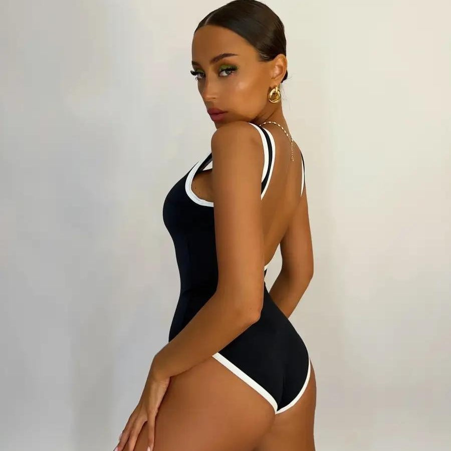 Sports Swimsuit With Chest Pad Women One Piece Sexy Beach Wear Bella Mia