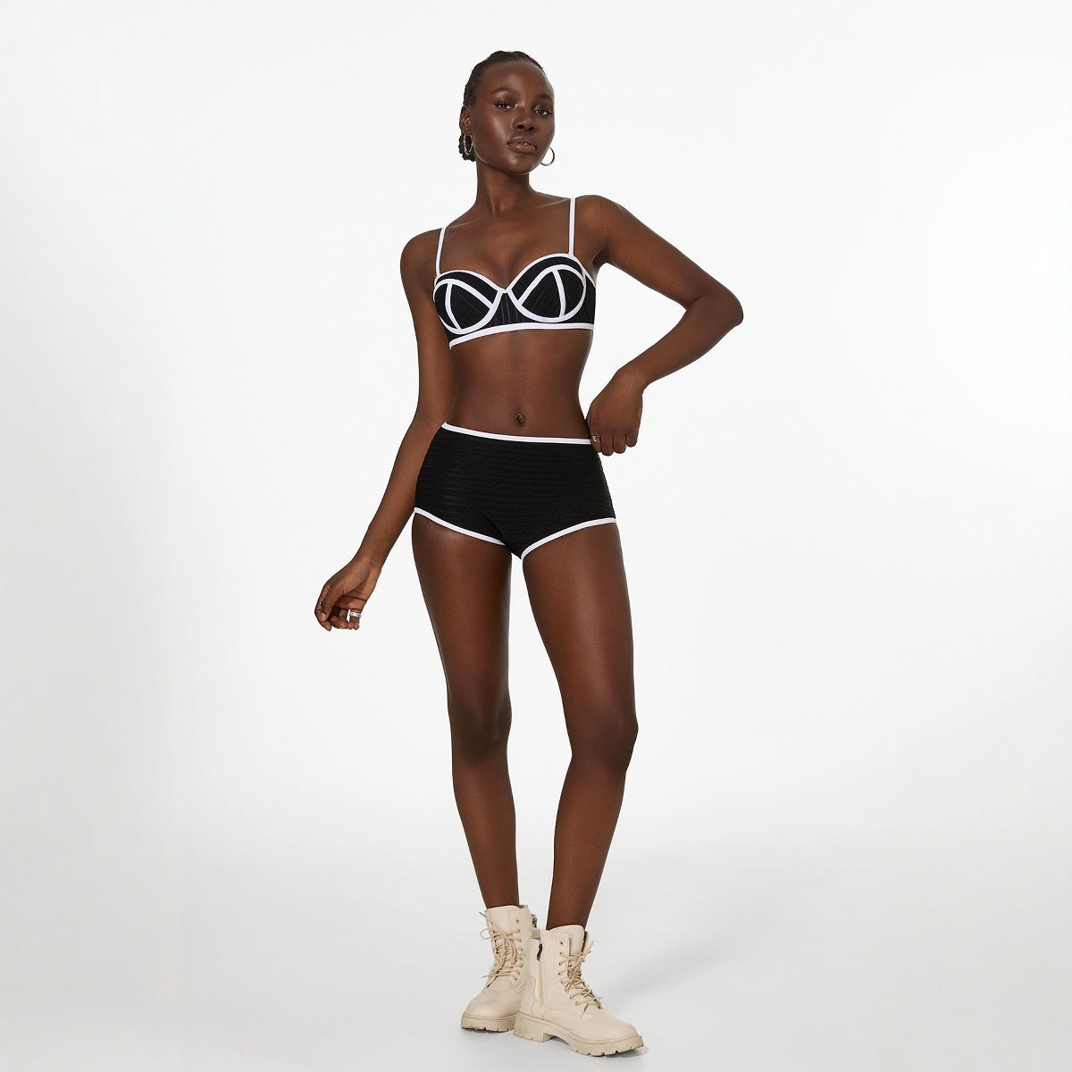 Summer Sexy Vintage Stripe Sexy Basic Bikini Slimming Spring Split Swimsuit Women Bella Mia