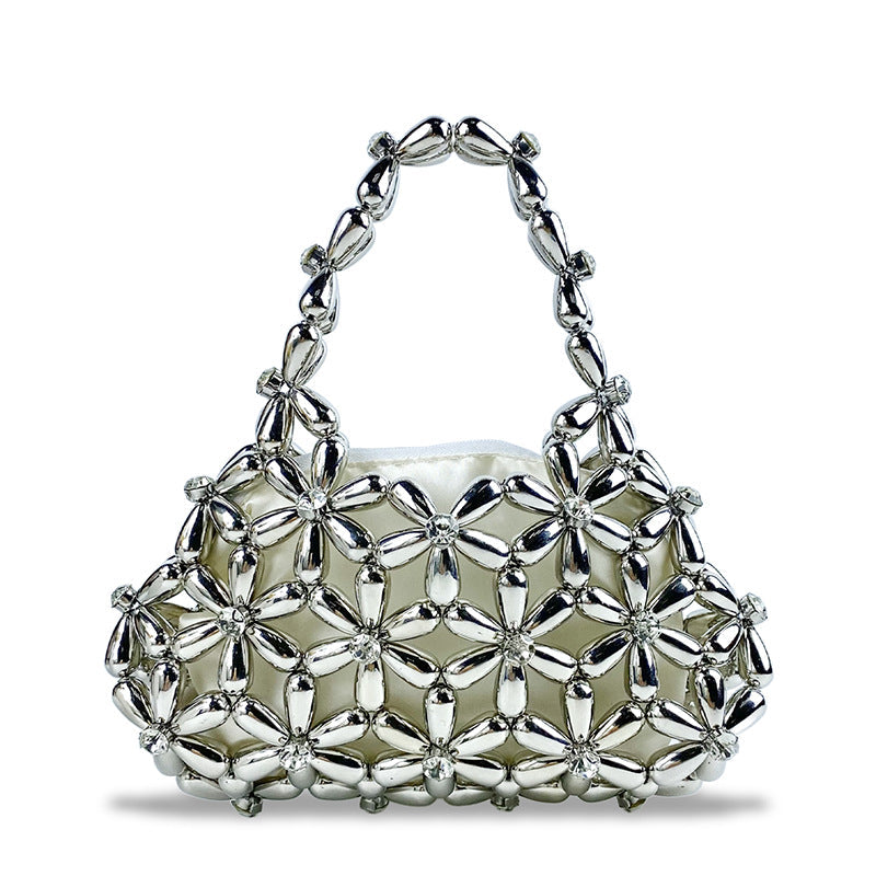 Summer Handbag Mini Bag Beaded Diamond Bag Woven Mobile Phone Bag Daily Casual Travel Bella Mia