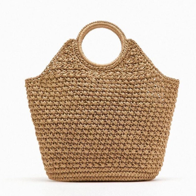 Handmade Straw Bag Ring Hand Carrying Large Capacity Straw Bag Woven Bag Vacation Beach Bag Women Bag Bella Mia