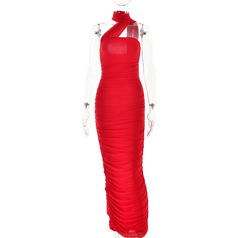 Spring Summer off Neck Sleeveless Dress Women Fashionable All Match Sexy Tight Backless Dress Bella Mia