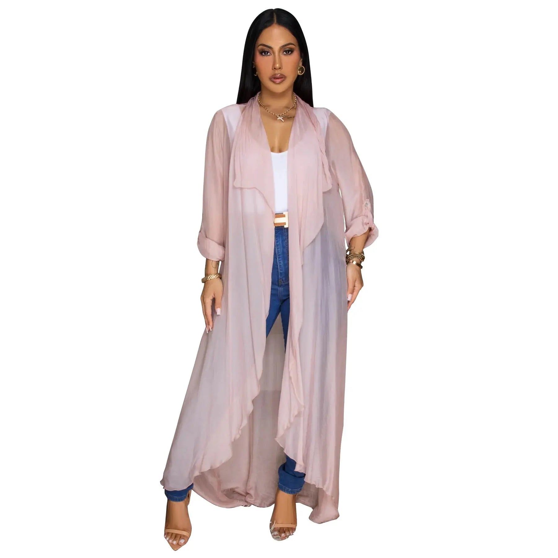 Europe Russia Women Boho Chiffon Long Cardigan Sunscreen Coat Bella Mia